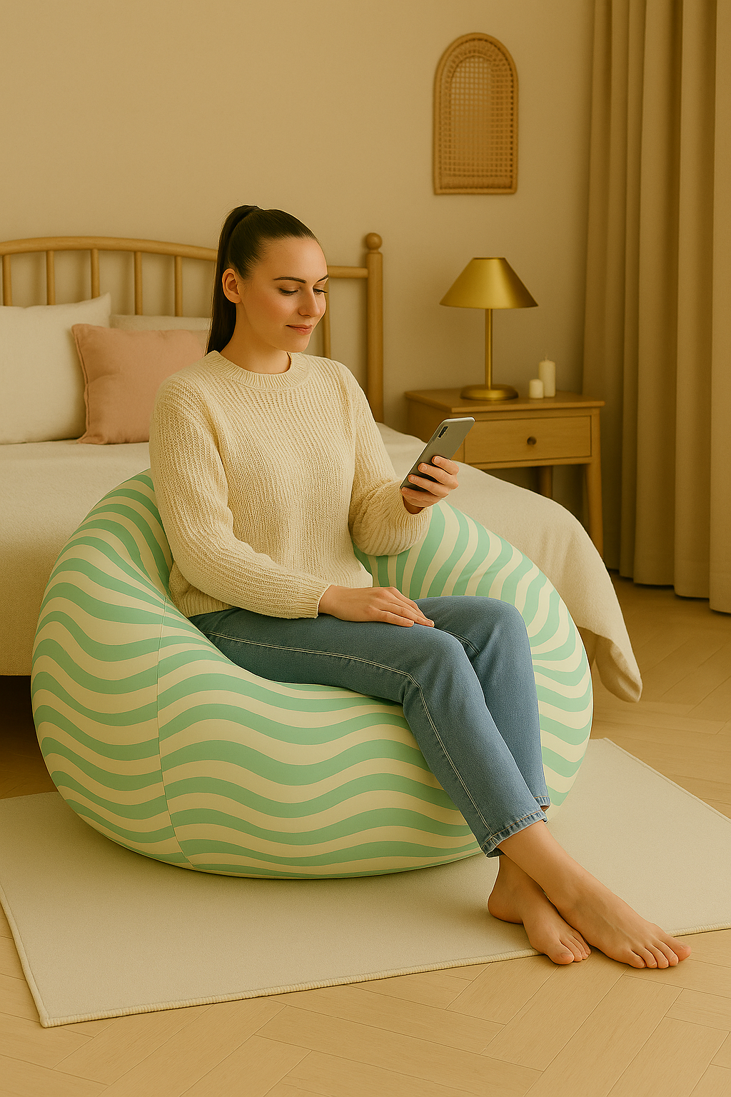Inflatable sofa with pump – portable lounge chair for beach, villa or indoor relaxation