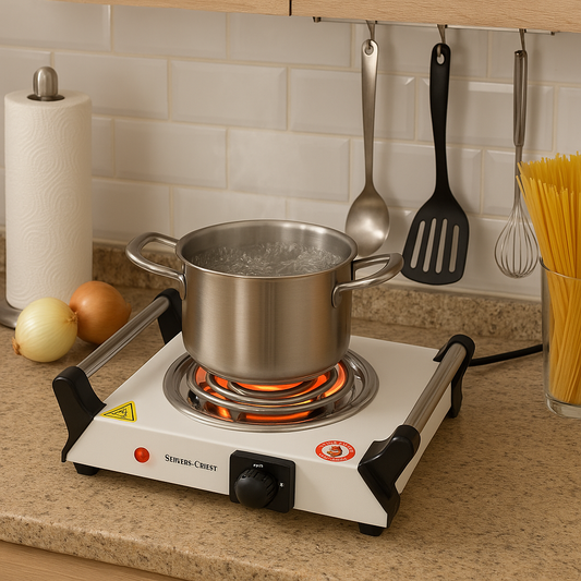 Electric single burner – compact 1500W hot plate for kitchen, camping, and outdoor use with generator

