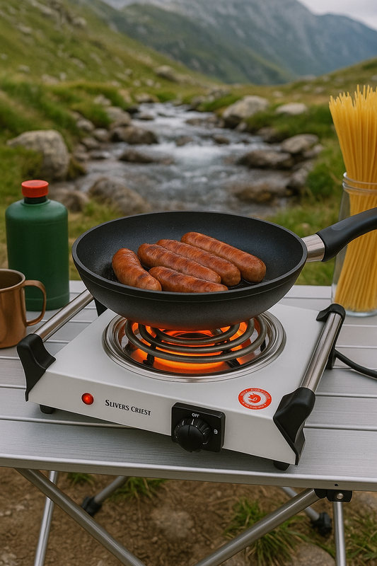 Electric single burner – compact 1500W hot plate for kitchen, camping, and outdoor use with generator

