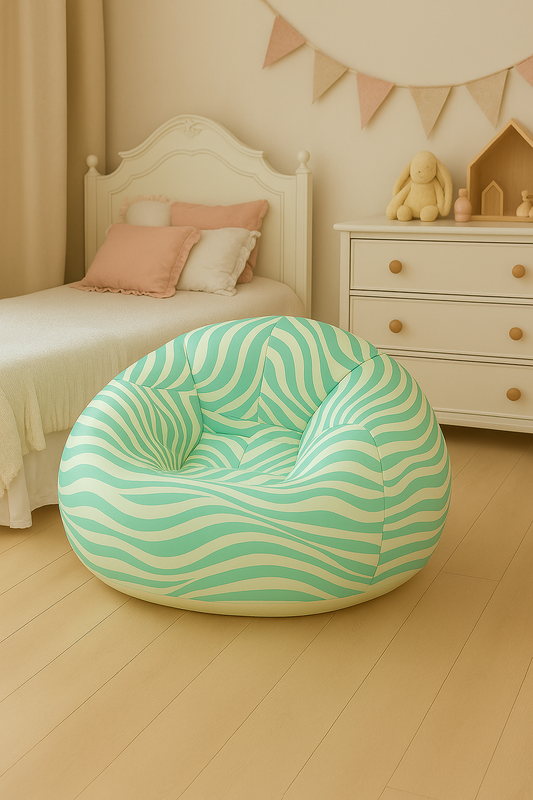 Inflatable sofa with pump – portable lounge chair for beach, villa or indoor relaxation

