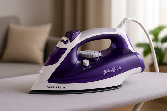 SUPER IRON – 2200W Steam Power with Ceramic Plate (White & Purple)